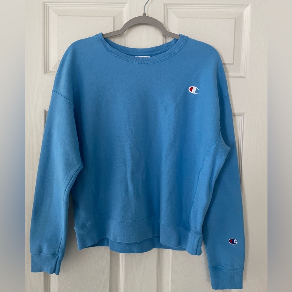 Vintage Blue Crewneck Champion Reverse Weave Sweatshirt Sz Large
